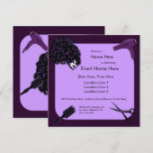 Aangepaste uitnodigingen om Paarse haarlijst opnie (Voorkant / Achterkant)