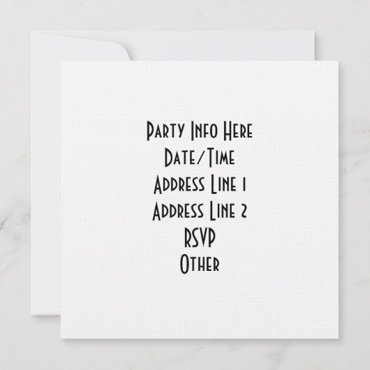 Aangepaste uitnodigingen - Ontwerp uw eigen aangep (Achterkant)