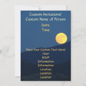 Aangepaste uitnodigingen Oranje Full Moon Blue Twi (Achterkant)