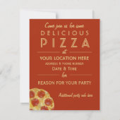 Aangepaste uitnodigingen PIZA-PARTIJ (Achterkant)