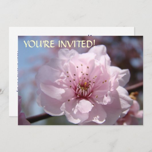 Aangepaste uitnodigingen! Roze bloesems Kaart (Voorkant / Achterkant)