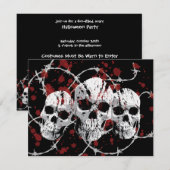 Aangepaste uitnodigingen van de Barbed Skull (Voorkant / Achterkant)