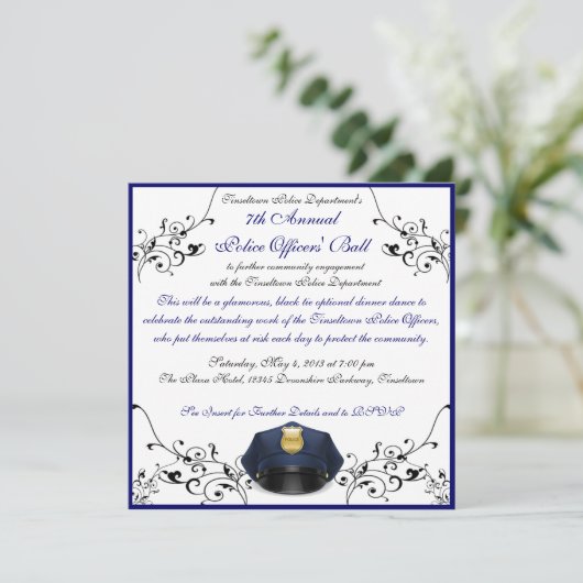 Aangepaste uitnodigingen van politieagenten (Staand voorkant)