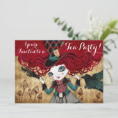 Aangepaste uitnodigingen van Tea Party (Staand voorkant)