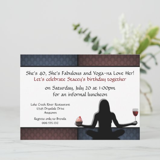 Aangepaste uitnodigingen van Yoga Party (Staand voorkant)