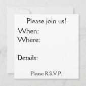 Aangepaste uitnodigingen voor B & W met Art Deco D (Achterkant)