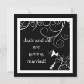 Aangepaste uitnodigingen voor B & W met Art Deco D (Voorkant)