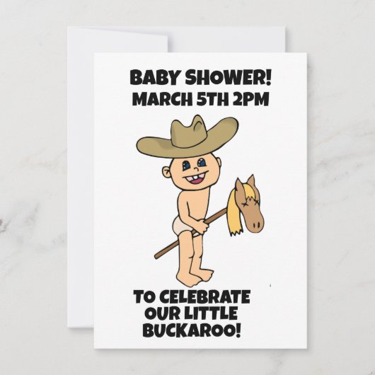 Aangepaste uitnodigingen voor BABY SHOWER cowboy (Voorkant)