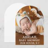 Aangepaste uitnodigingen voor baby shower met teks (Voorkant / Achterkant)