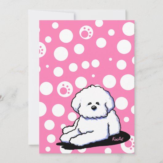 Aangepaste uitnodigingen voor Bichon Frise (Voorkant)