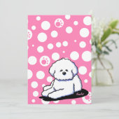 Aangepaste uitnodigingen voor Bichon Frise (Staand voorkant)