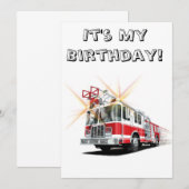 Aangepaste uitnodigingen voor Big Red Fire Truck (Voorkant / Achterkant)
