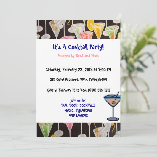 Aangepaste uitnodigingen voor cocktail Party (Staand voorkant)