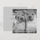 Aangepaste uitnodigingen voor feest met schattig p (Voorkant / Achterkant)