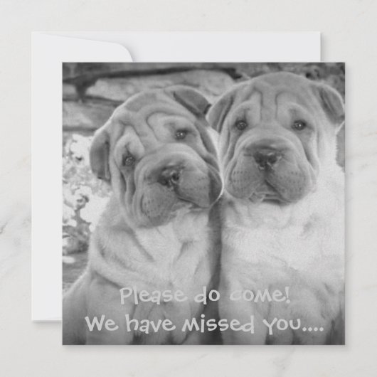 Aangepaste uitnodigingen voor feest met schattig p (Voorkant)