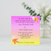 Aangepaste uitnodigingen voor feipani Beach Weddin (Staand voorkant)