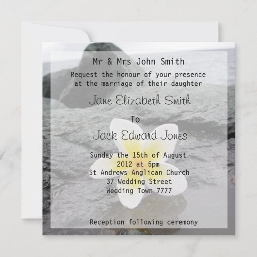 Aangepaste uitnodigingen voor feipani Beach Weddin (Voorkant)