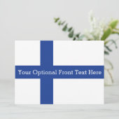 Aangepaste uitnodigingen voor Finse vlag (Staand voorkant)