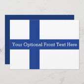 Aangepaste uitnodigingen voor Finse vlag (Voorkant / Achterkant)