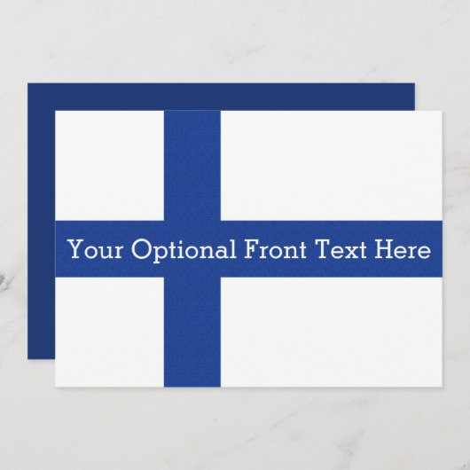 Aangepaste uitnodigingen voor Finse vlag (Voorkant / Achterkant)