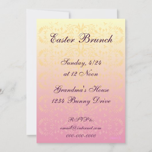 Aangepaste uitnodigingen voor Floral Cross Easter (Achterkant)