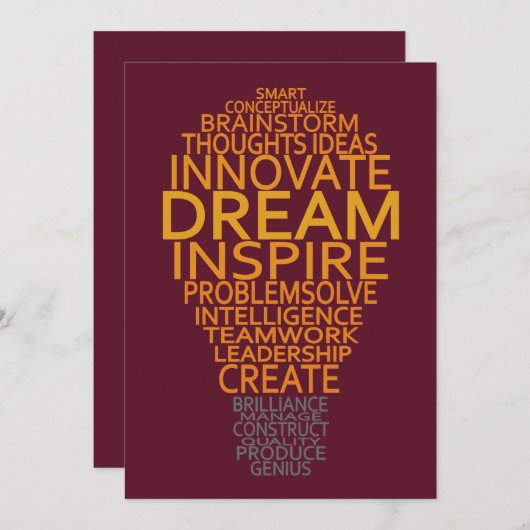 Aangepaste uitnodigingen voor Inspirerend lamp (Voorkant / Achterkant)