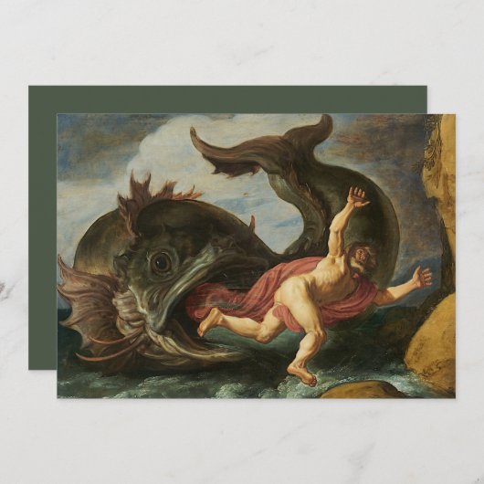 Aangepaste uitnodigingen voor "Jonah and the Whale (Voorkant / Achterkant)