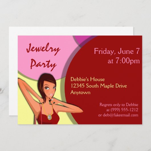 Aangepaste uitnodigingen voor juwelen (Voorkant / Achterkant)