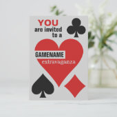 Aangepaste uitnodigingen voor kaartspeler (Staand voorkant)