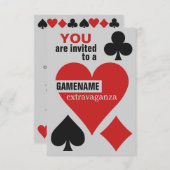 Aangepaste uitnodigingen voor kaartspeler (Voorkant / Achterkant)