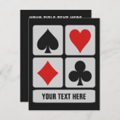 Aangepaste uitnodigingen voor kaartspeler (Voorkant / Achterkant)