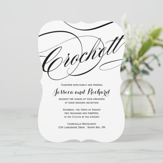 Aangepaste uitnodigingen voor kabelweduwen (Staand voorkant)