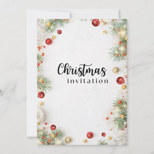 Aangepaste uitnodigingen voor kerstfeestjes (Achterkant)