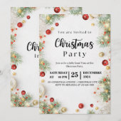 Aangepaste uitnodigingen voor kerstfeestjes (Voorkant / Achterkant)