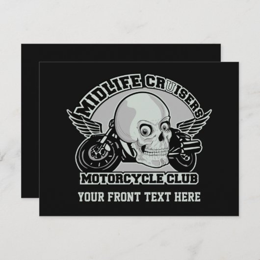 Aangepaste uitnodigingen voor midlife Cruisers MC (Voorkant / Achterkant)
