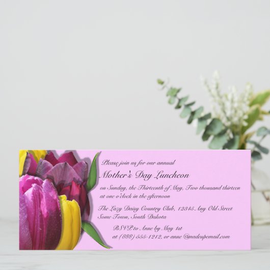 Aangepaste uitnodigingen voor moederdag Luncheon (Staand voorkant)