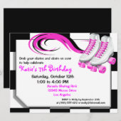 Aangepaste uitnodigingen voor rolschaatsen (Voorkant / Achterkant)