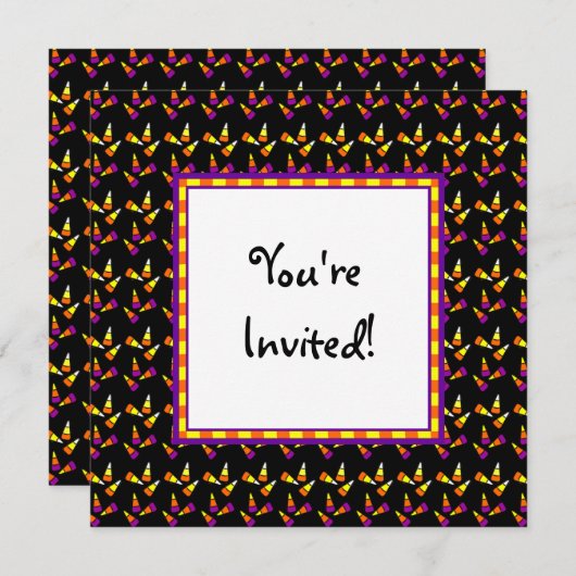 Aangepaste uitnodigingen voor Snoep op basis van h (Voorkant / Achterkant)