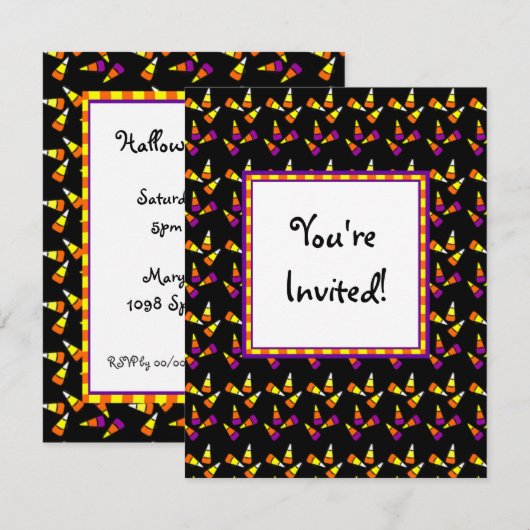 Aangepaste uitnodigingen voor Snoep op basis van h (Voorkant / Achterkant)