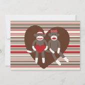 Aangepaste uitnodigingen voor Sock Monkey-feestjes (Achterkant)