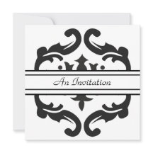 Aangepaste uitnodigingen voor stijlvolle zwarte en