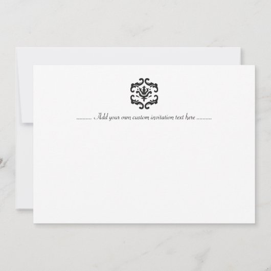 Aangepaste uitnodigingen voor stijlvolle zwarte en (Achterkant)