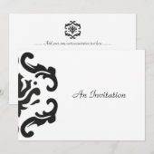 Aangepaste uitnodigingen voor stijlvolle zwarte en (Voorkant / Achterkant)