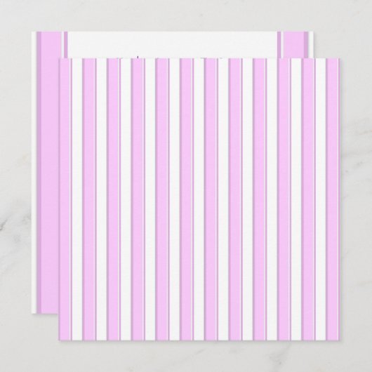 Aangepaste uitnodigingen voor Tea Party roze Strip (Voorkant / Achterkant)