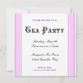 Aangepaste uitnodigingen voor Tea Party roze Strip (Achterkant)