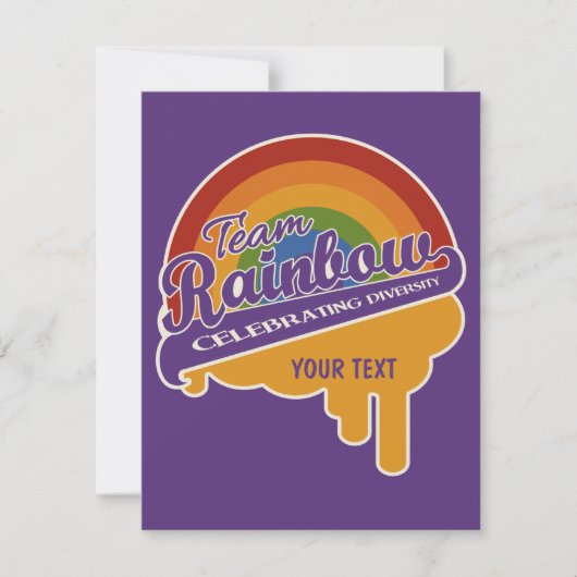 Aangepaste uitnodigingen voor teamregenboog (Voorkant)