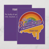 Aangepaste uitnodigingen voor teamregenboog (Voorkant / Achterkant)