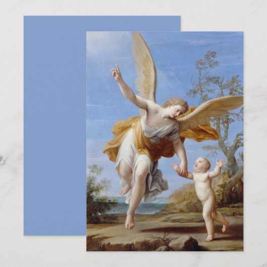 Aangepaste uitnodigingen voor "The Guardian Angel" (Voorkant / Achterkant)