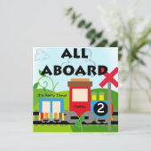 Aangepaste uitnodigingen voor treinpartijen aan bo (Staand voorkant)