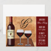 Aangepaste uitnodigingen voor wijnpartijen (Voorkant / Achterkant)